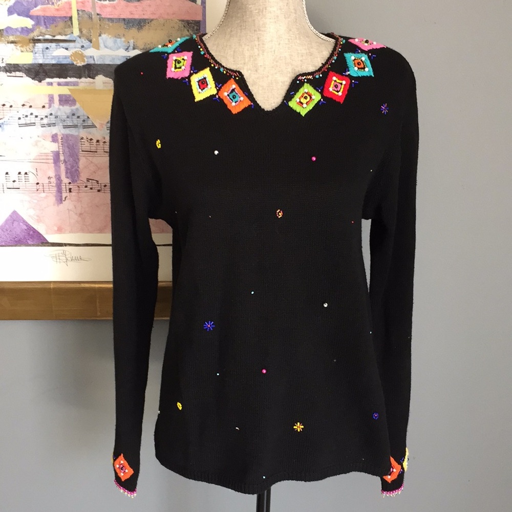 NWOT Vintage Arriviste Beaded Sweater